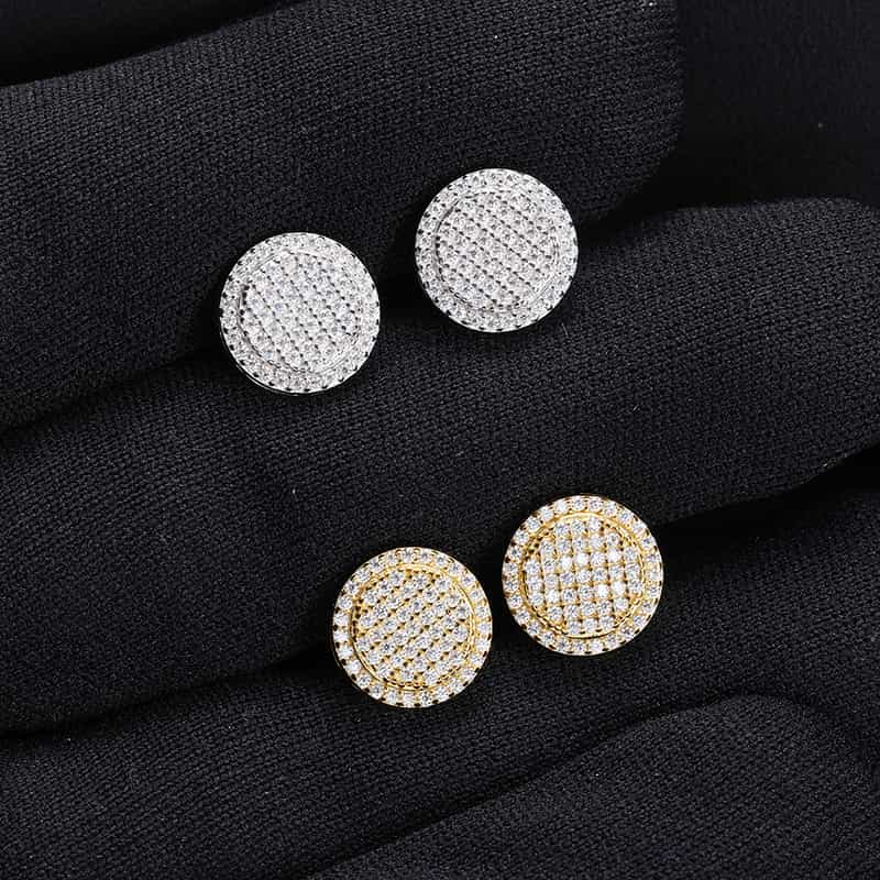 Handcrafted S925 Silver and 18K Gold VVS Moissanite Stud Earrings