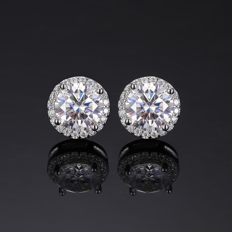 S925 Moissanite Magnetic Stud Earrings