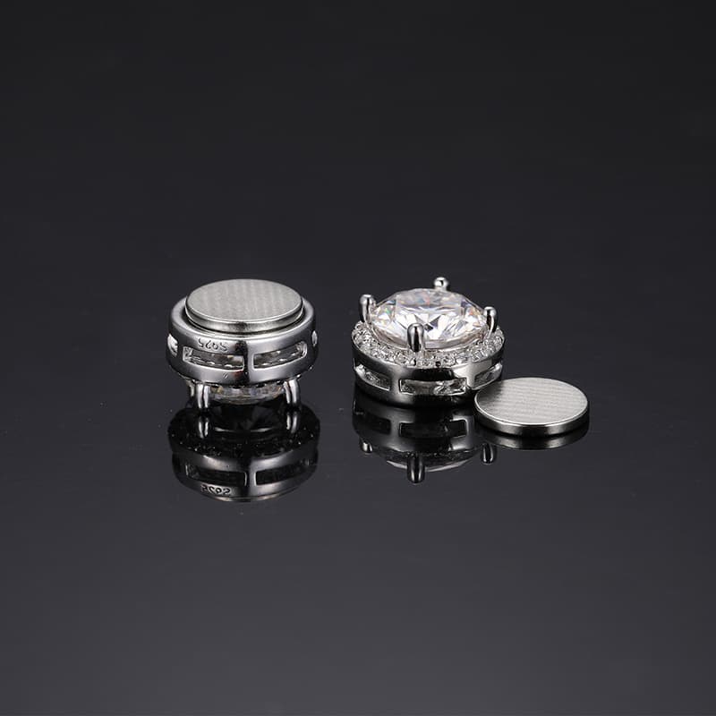 S925 Moissanite Magnetic Stud Earrings