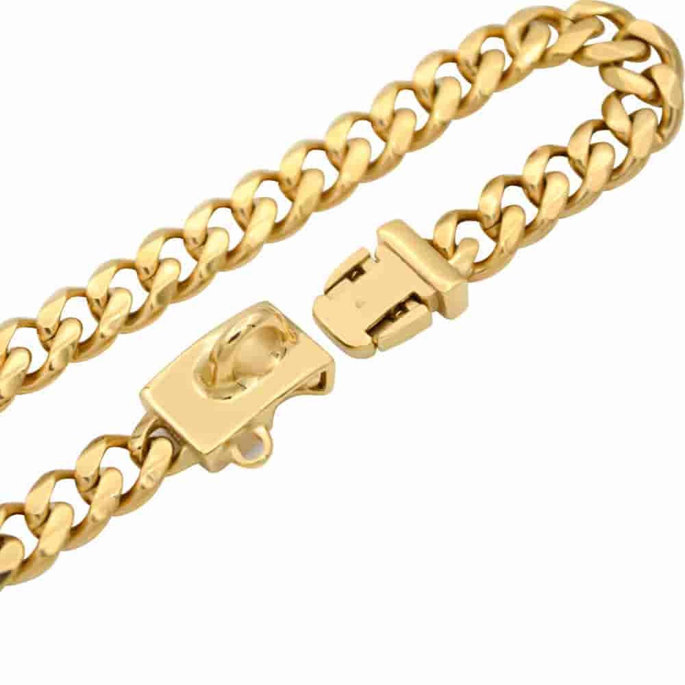 13/15/19mm 18K Gold Cuban Chain Pet Necklace Pet Collar Pet Accessories