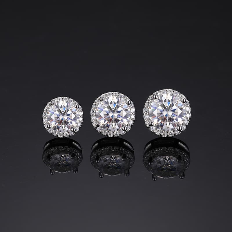 S925 Moissanite Magnetic Stud Earrings