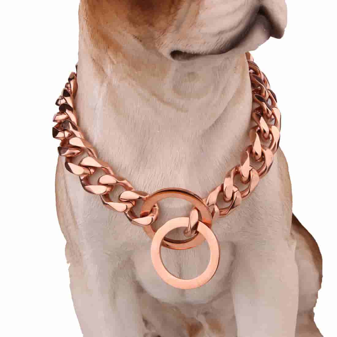 15MM Rose Gold Pitbull Pet Large Dog Chain Pet Chain Collar