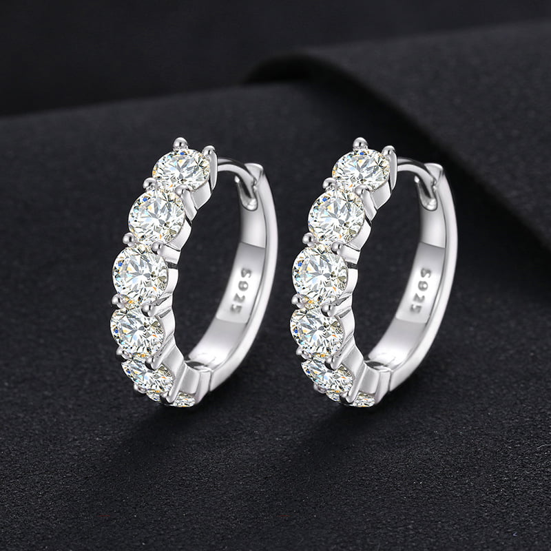 S925 VVS Moissanite Hip-Hop Earrings in 18K Gold