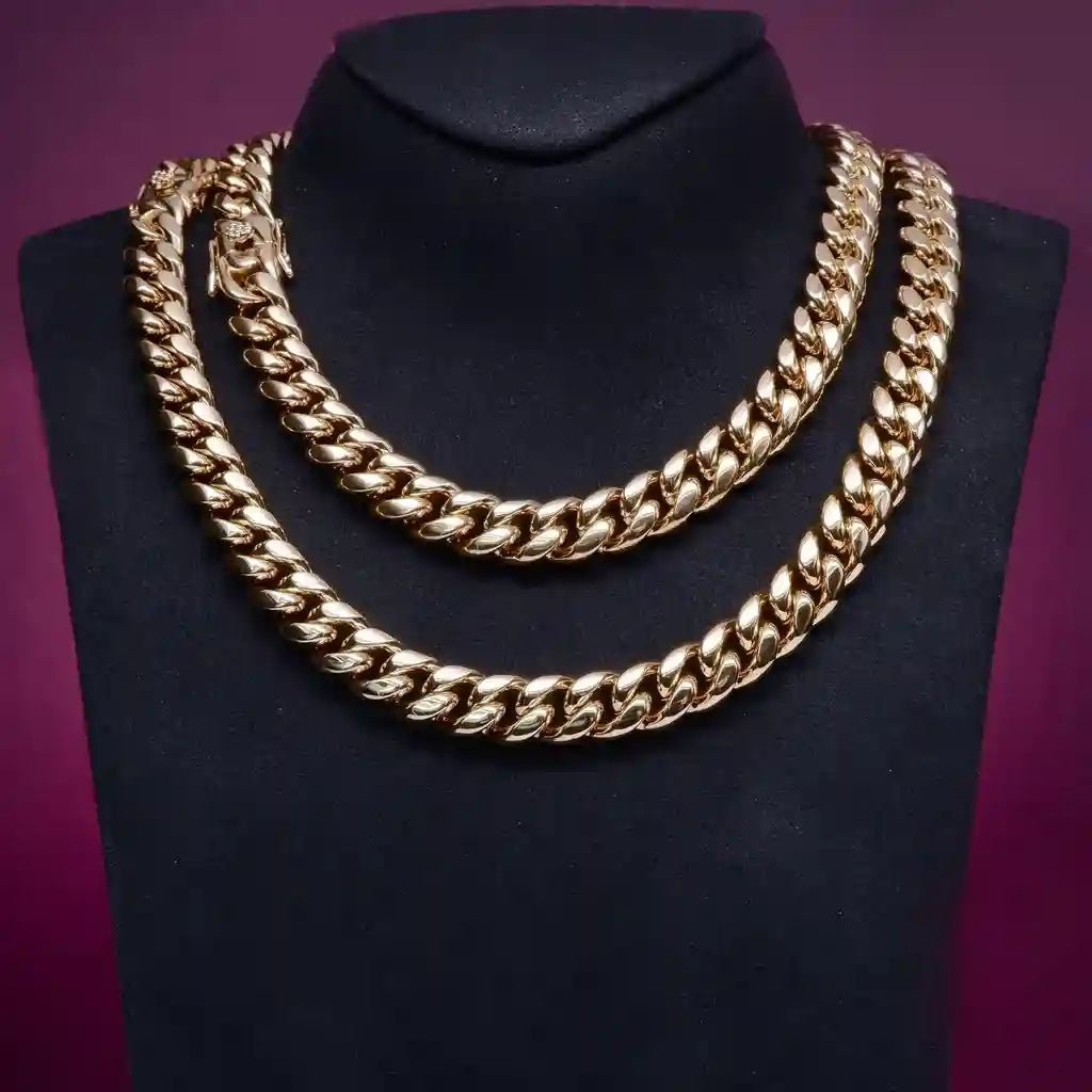 12mm 18K Gold - Plated Classic Miami Cuban Link - TONGSHOP