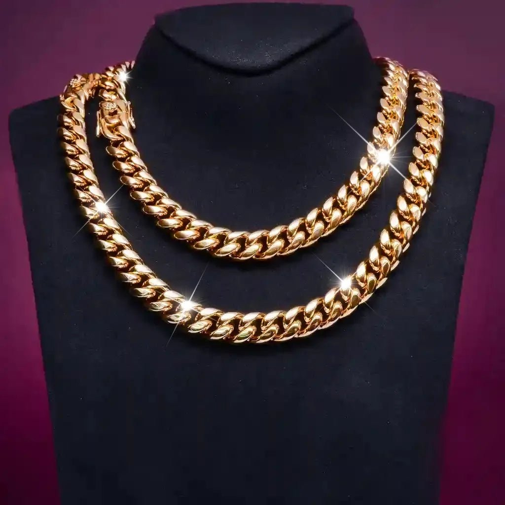 12mm 18K Gold - Plated Classic Miami Cuban Link - TONGSHOP