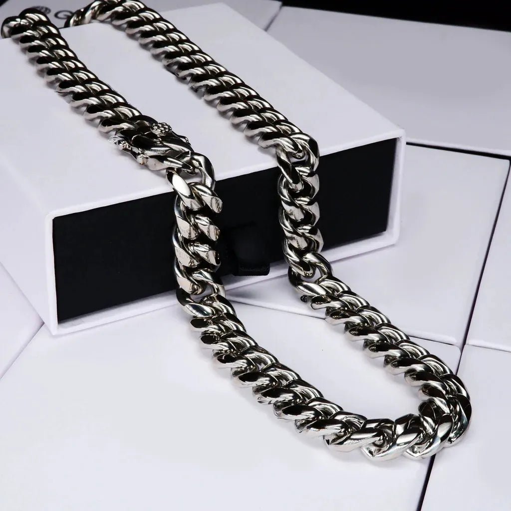 12mm 18K WhiteGold - Plated Classic Miami Cuban Link - TONGSHOP