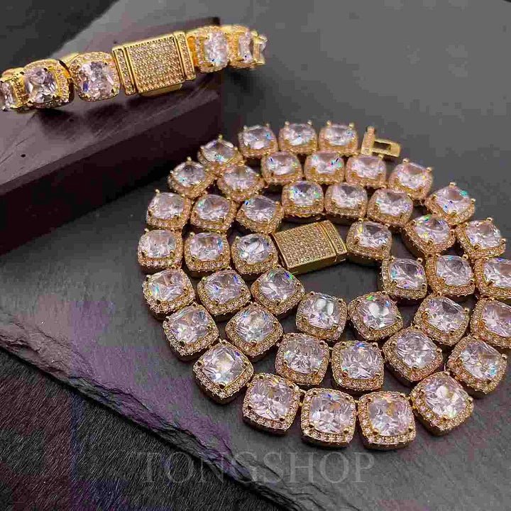 12mm Glacier Cluster Tennis Necklace - TONGSHOP