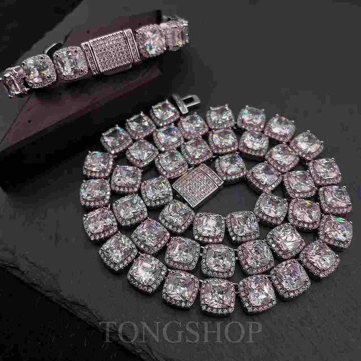 12mm Glacier Cluster Tennis Necklace - TONGSHOP