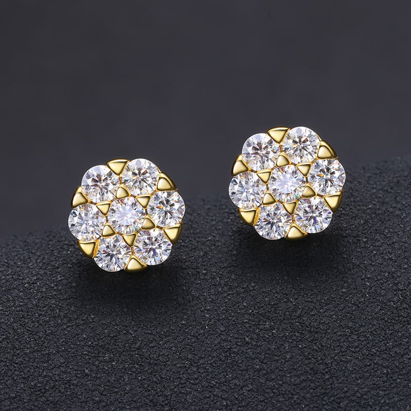 Handcrafted S925 3.0mm VVS Moissanite Earring