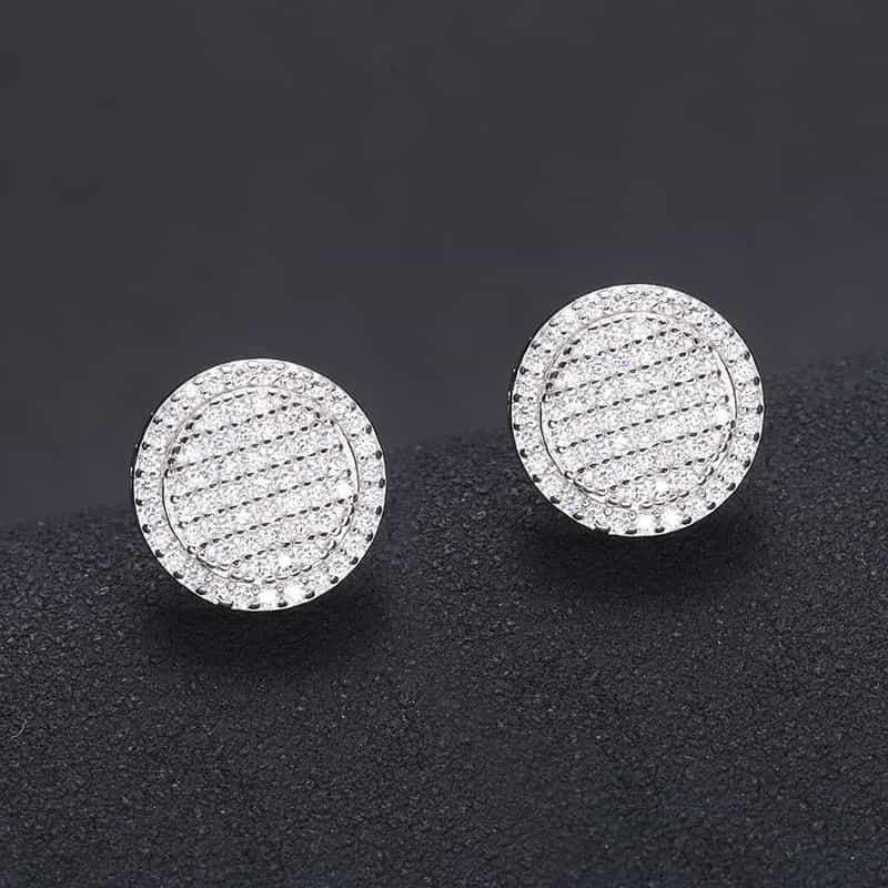 Handcrafted S925 Silver and 18K Gold VVS Moissanite Stud Earrings