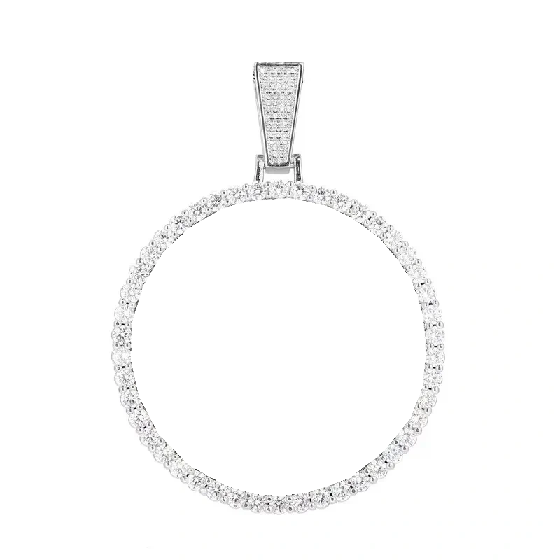 14k Gold Large 3D Custom Photo Micro-Inlaid Round Pendant - 70mm