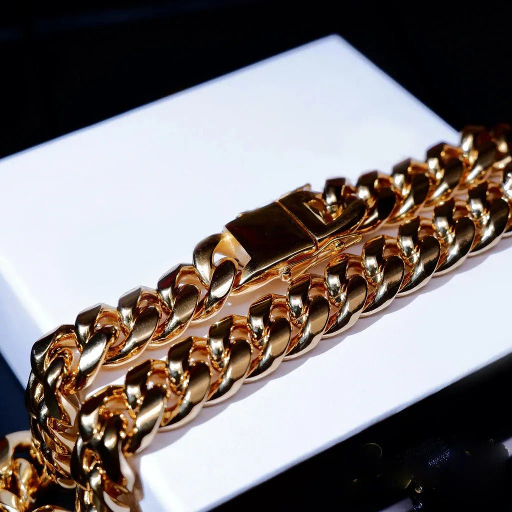 14MM 18K GOLD - PLATED CLASSIC MIAMI CUBAN LINK - TONGSHOP
