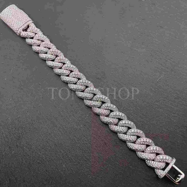 15MM Full Diamond Cuban Chain Bracelet