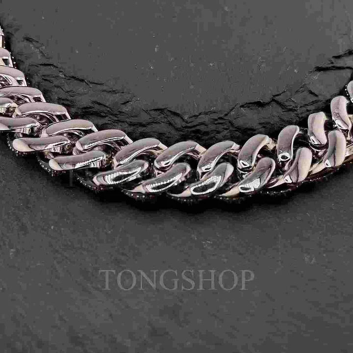 15MM Full Diamond Cuban Chain Bracelet - TONGSHOP