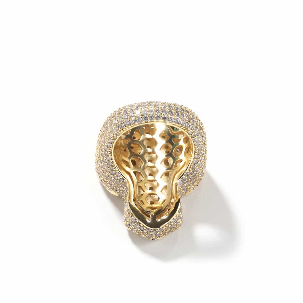 18K Gold Micropave Full Diamond Cross Hip Hop Ring - TONGSHOP