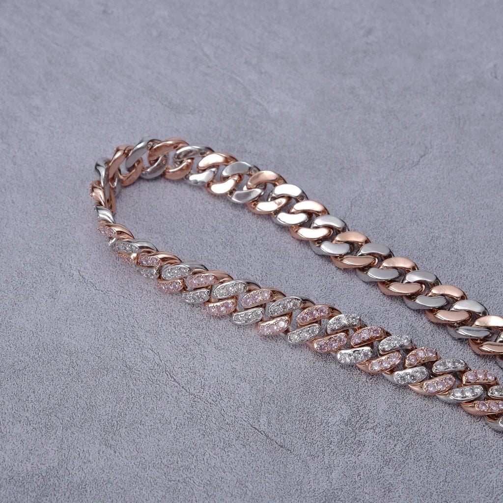 18K Rose Gold Iced Cuban Chain - 13mm - TONGSHOP