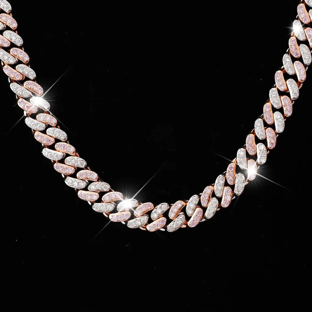 18K Rose Gold Iced Cuban Chain - 13mm - TONGSHOP