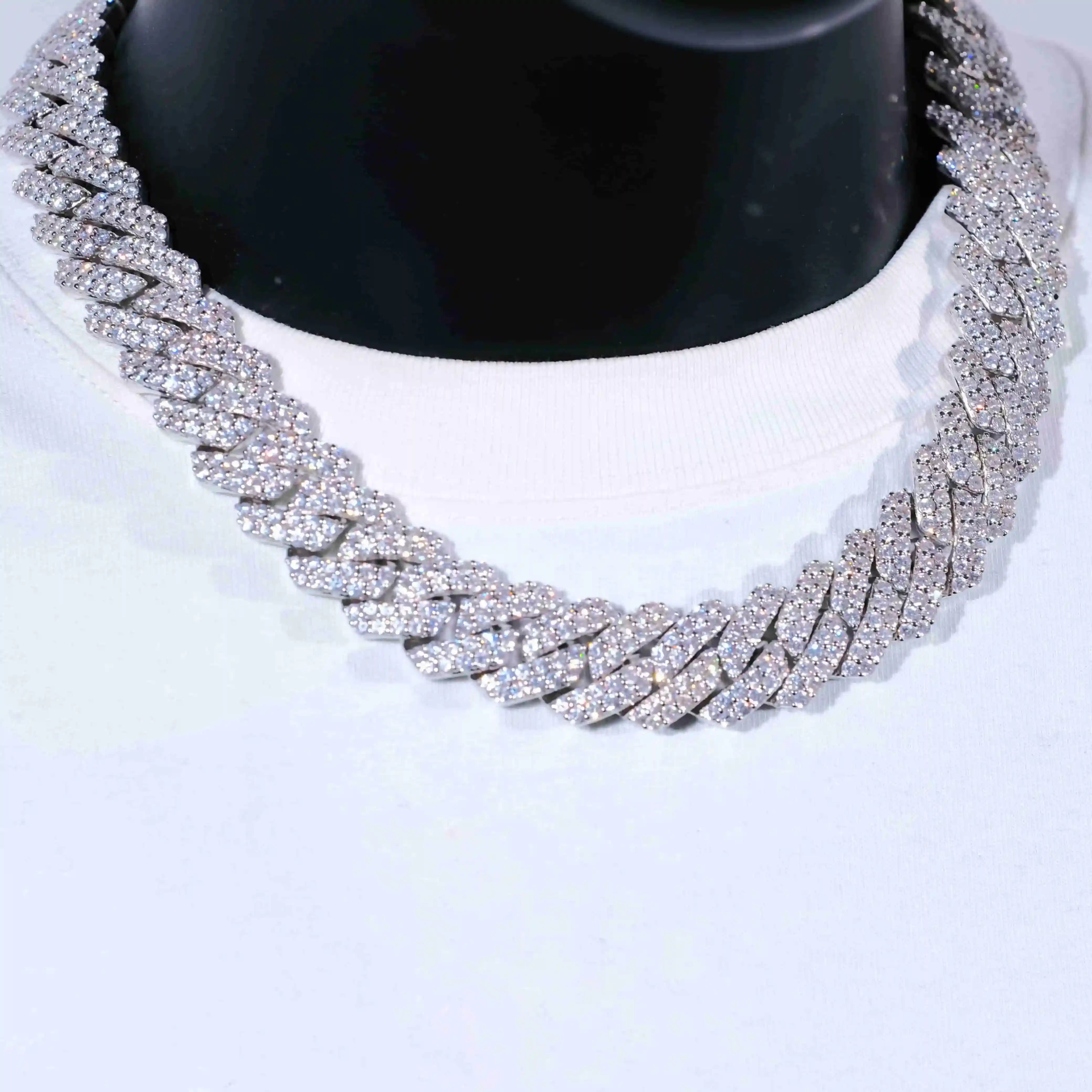 19mm 2 - Row Iced Prong Cuban Chain - TONGSHOP