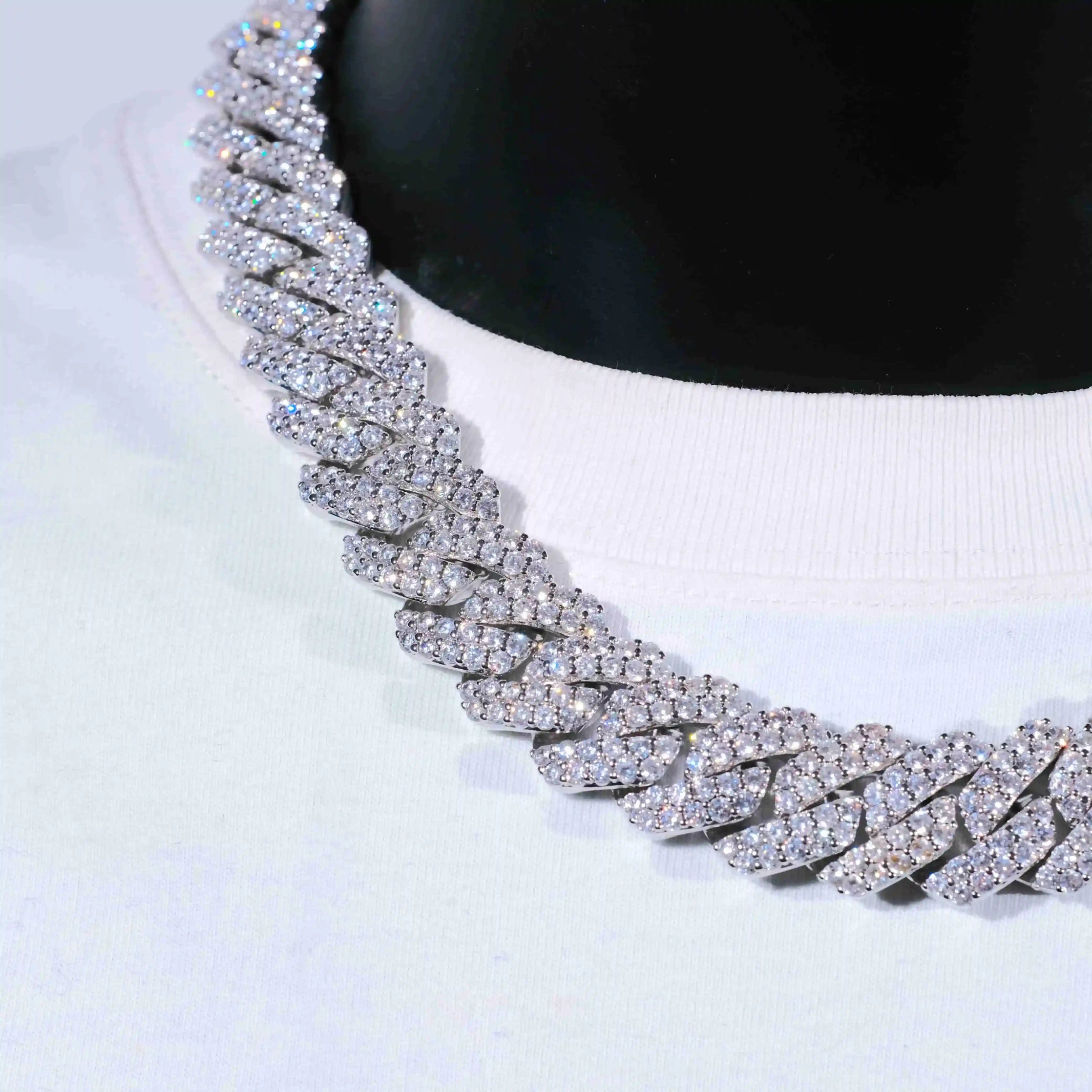 19mm 2 - Row Iced Prong Cuban Chain - TONGSHOP