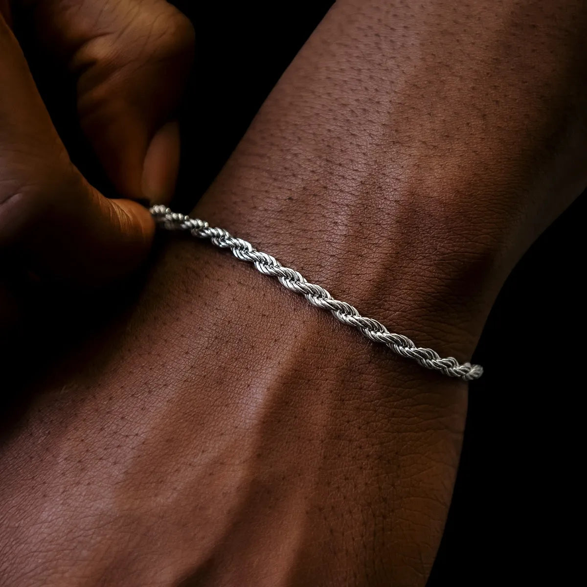 Rope Bracelet in White Gold- 4mm