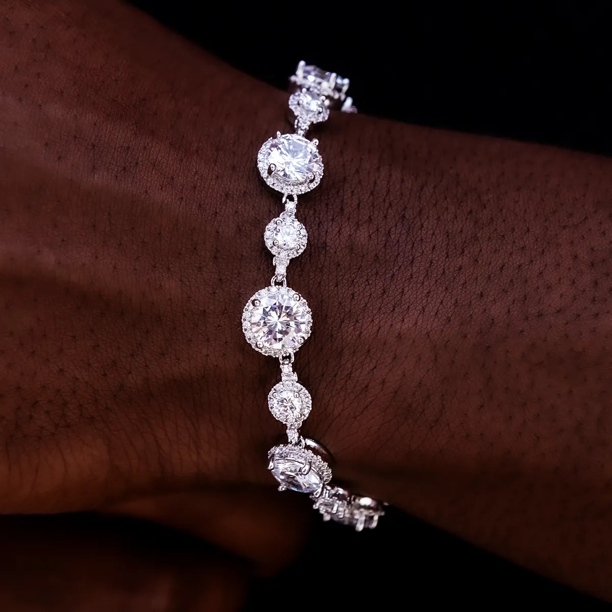 Diamond Halo Tennis Bracelet