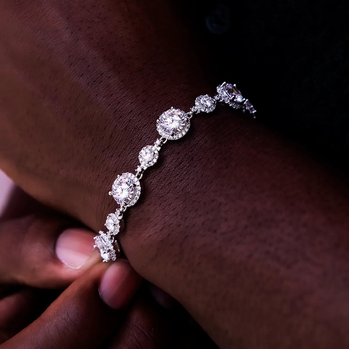 Diamond Halo Tennis Bracelet