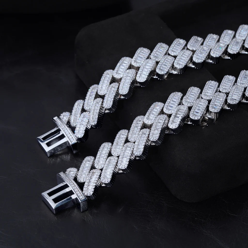 20MM Baguette Prong Link Bracelet