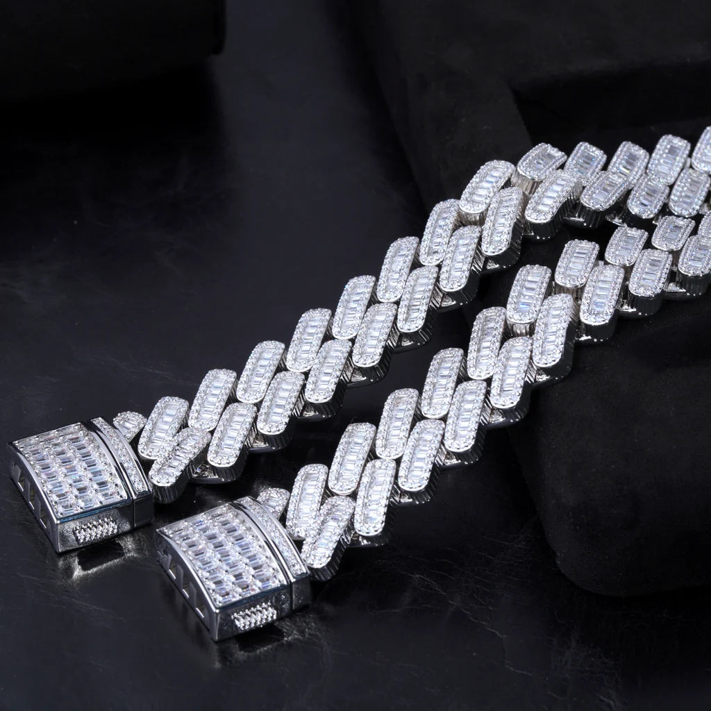 20MM Baguette Prong Link Bracelet