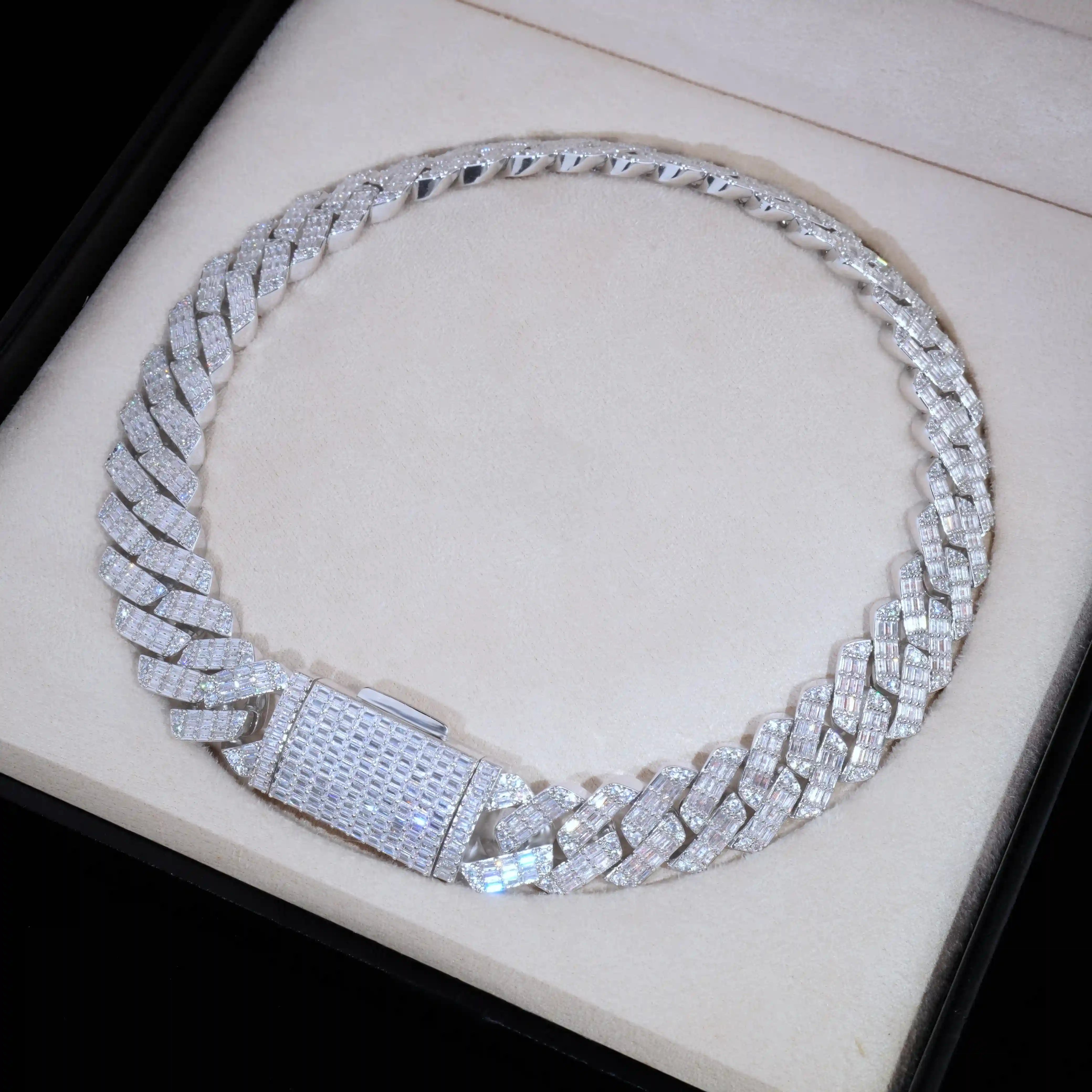 20mm Full Baguette Prong Cuban Chain - TONGSHOP