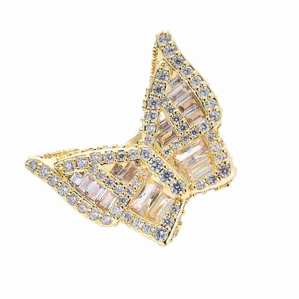 Micro Pave Cubic Zirconia Butterfly Ring