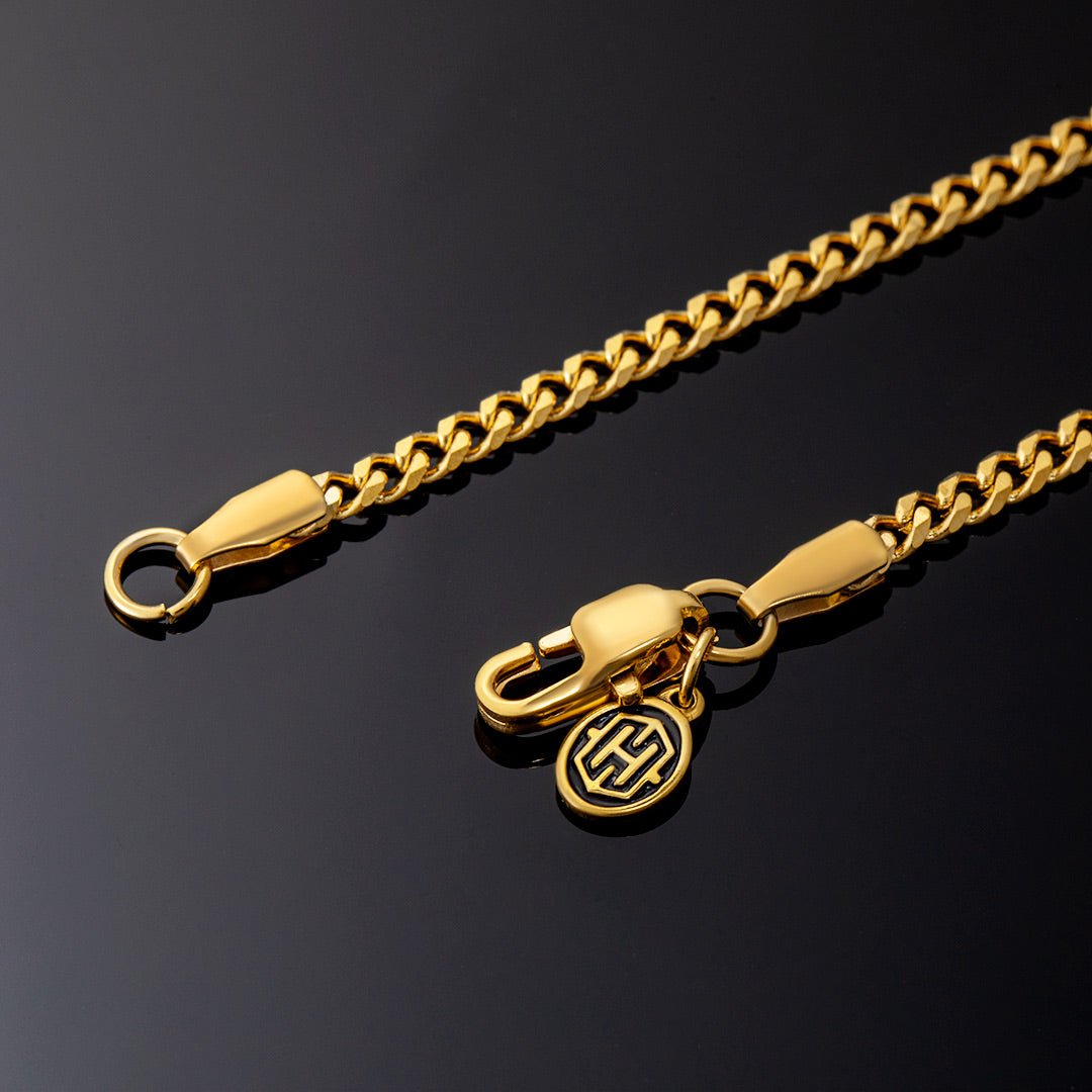 2.5mm Diamond - Cut Stainless Steel Cuban Chain in Gold - TONGSHOP