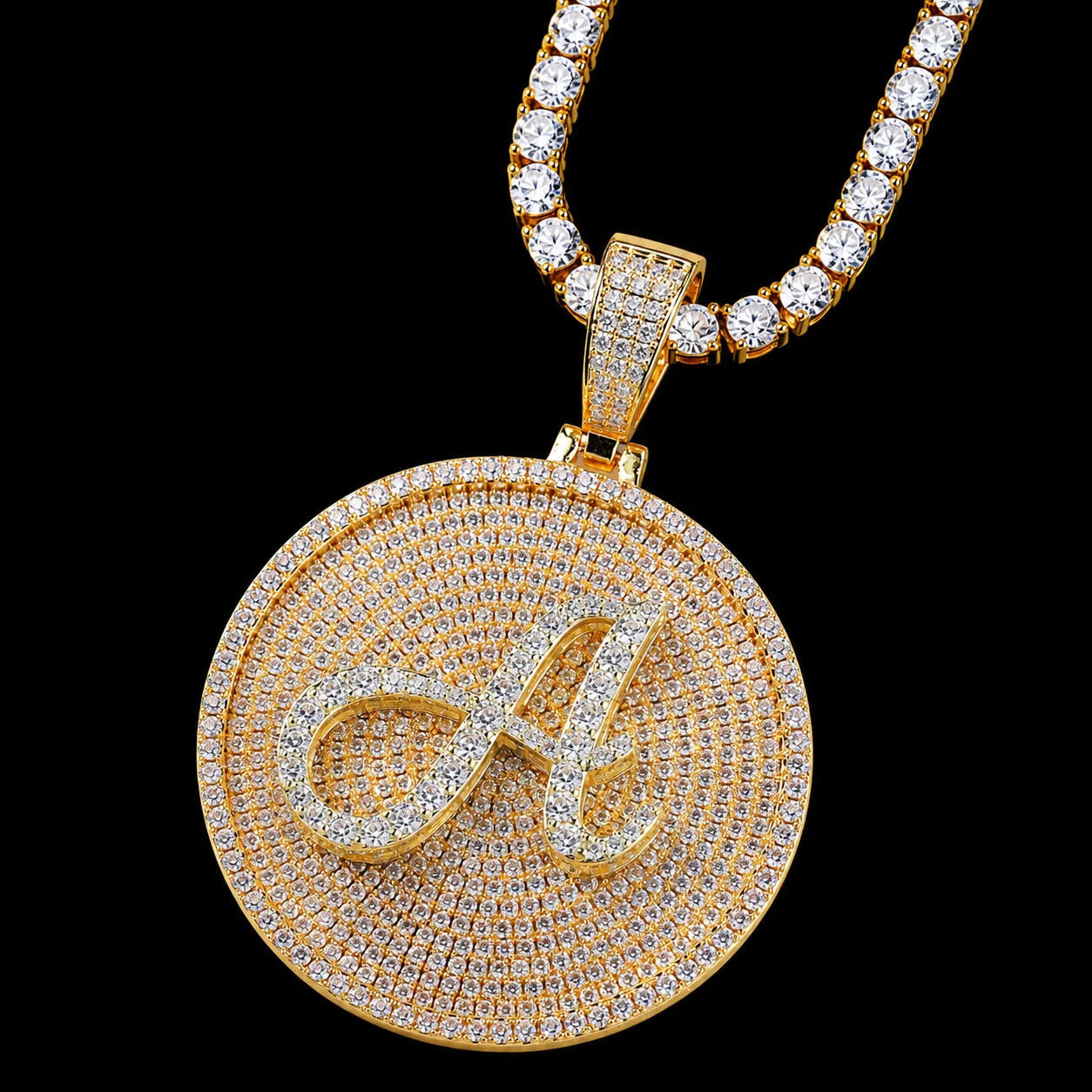 26-Letter Iced-Out Pendant - 50mm