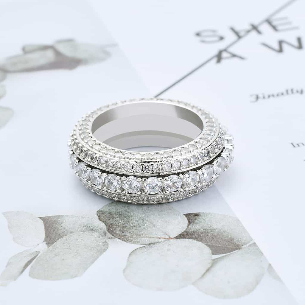 Five-Row Full Diamond Rotating Ring