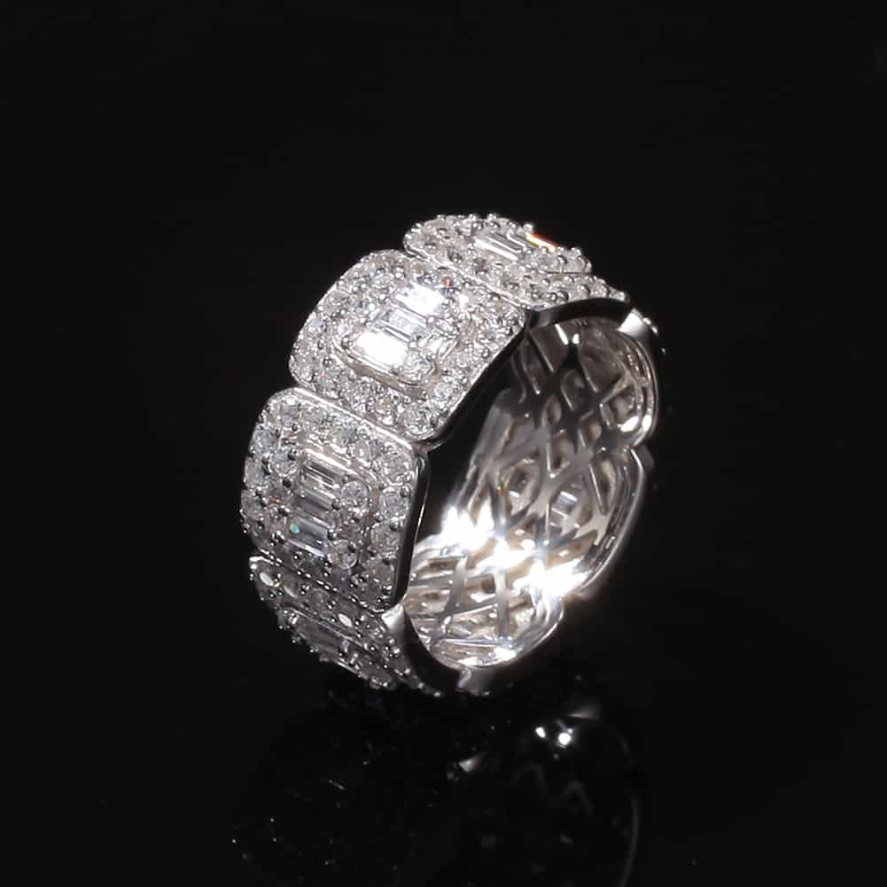 10MM Full Diamond Step-Cut Hip-Hop Ring