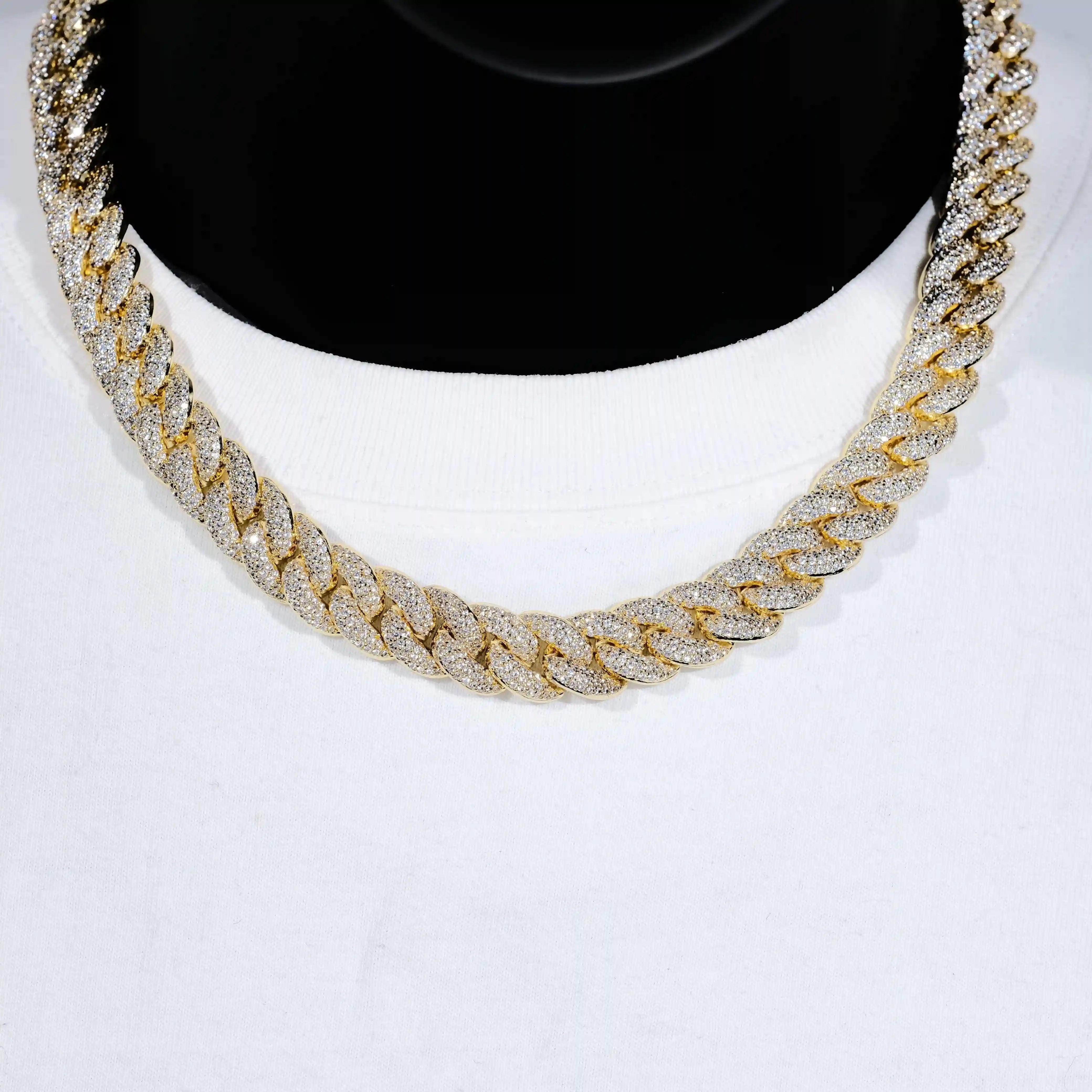 3 - Row Bubble Iced Cuban Chain - 14mm - TONGSHOP