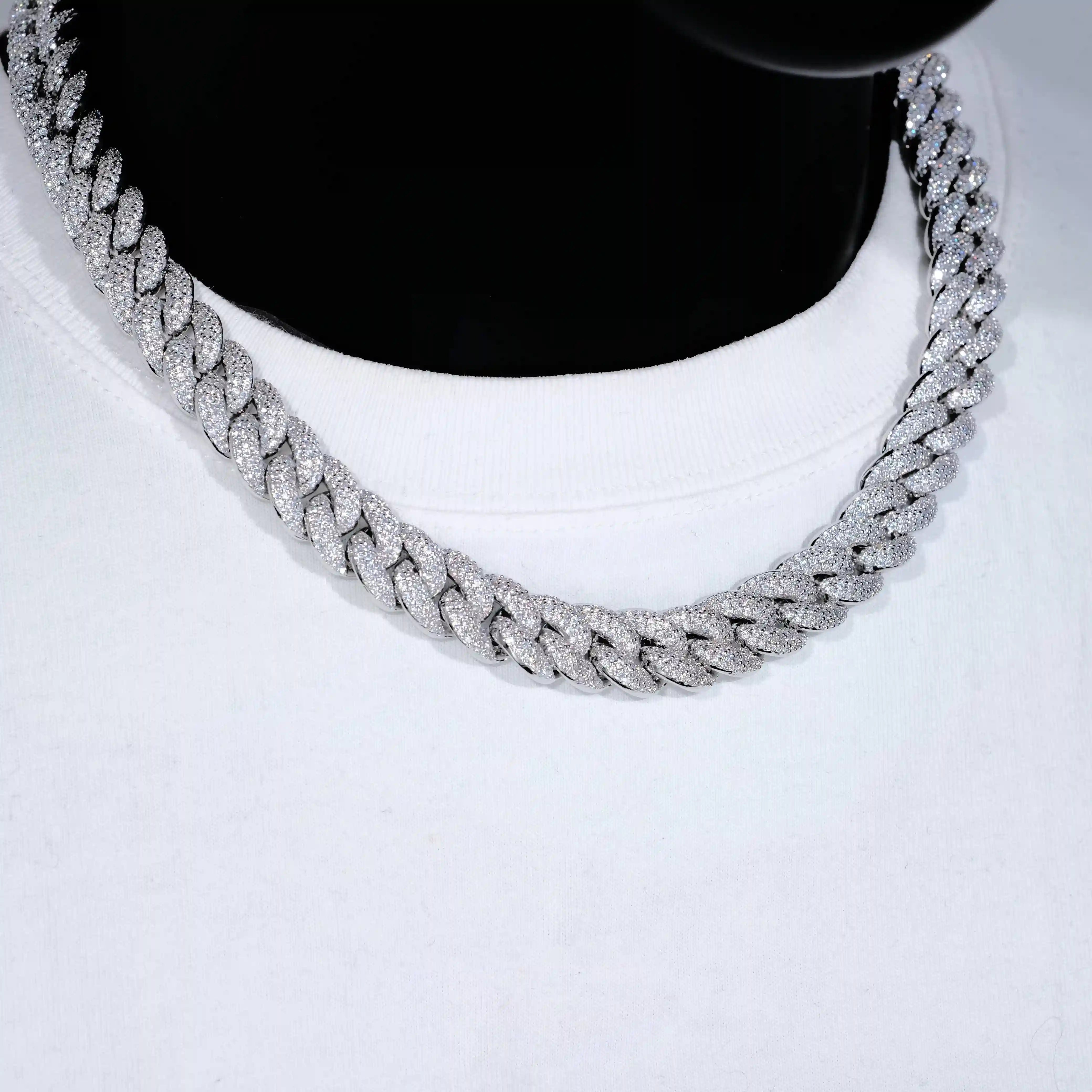 3 - Row Bubble Iced Cuban Chain - 14mm - TONGSHOP