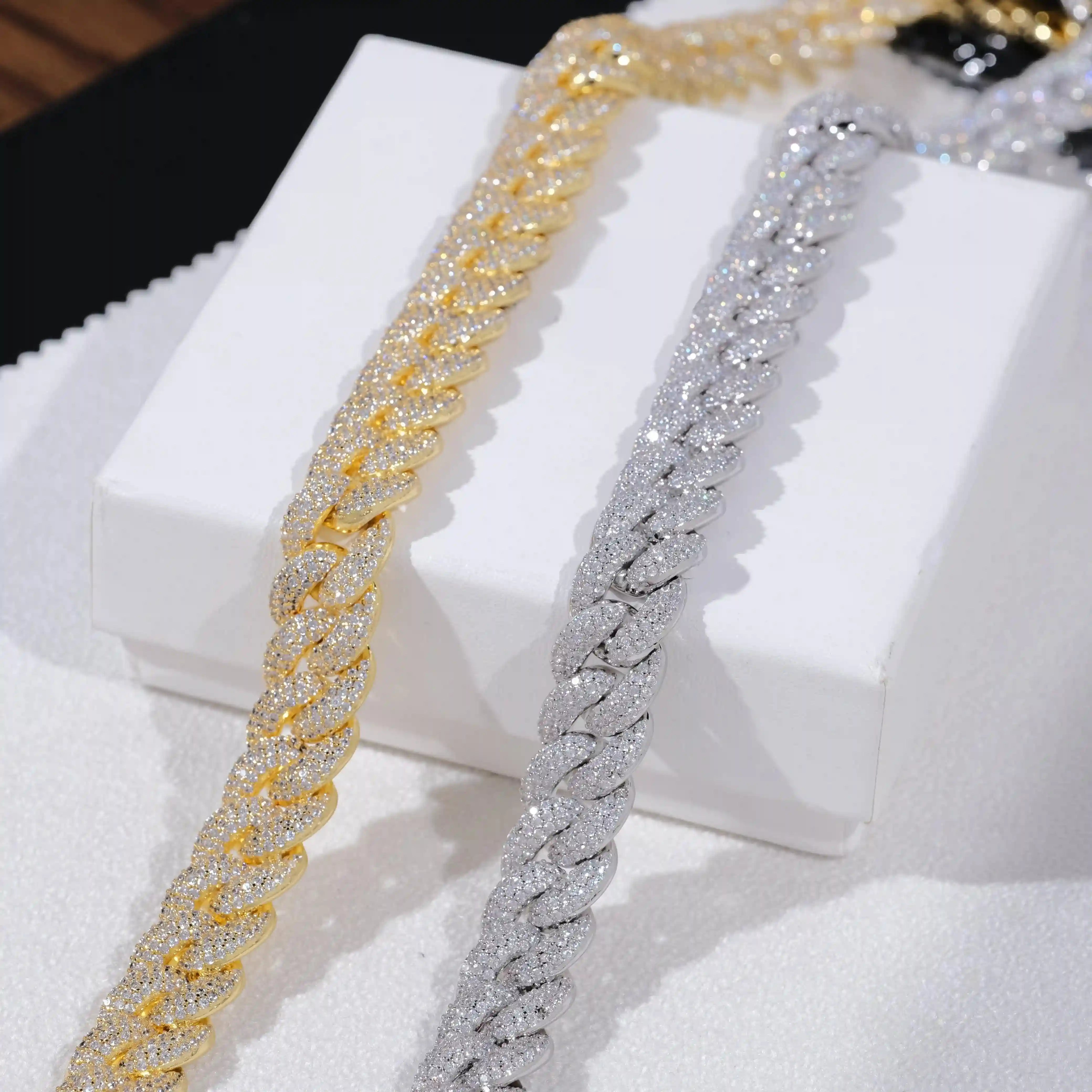 3 - Row Bubble Iced Cuban Chain - 14mm - TONGSHOP