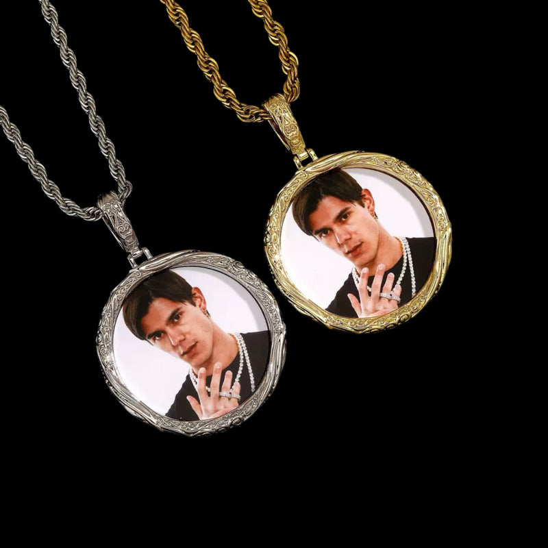 3D Custom Photo Flame Solid Round Pendant - 37mm