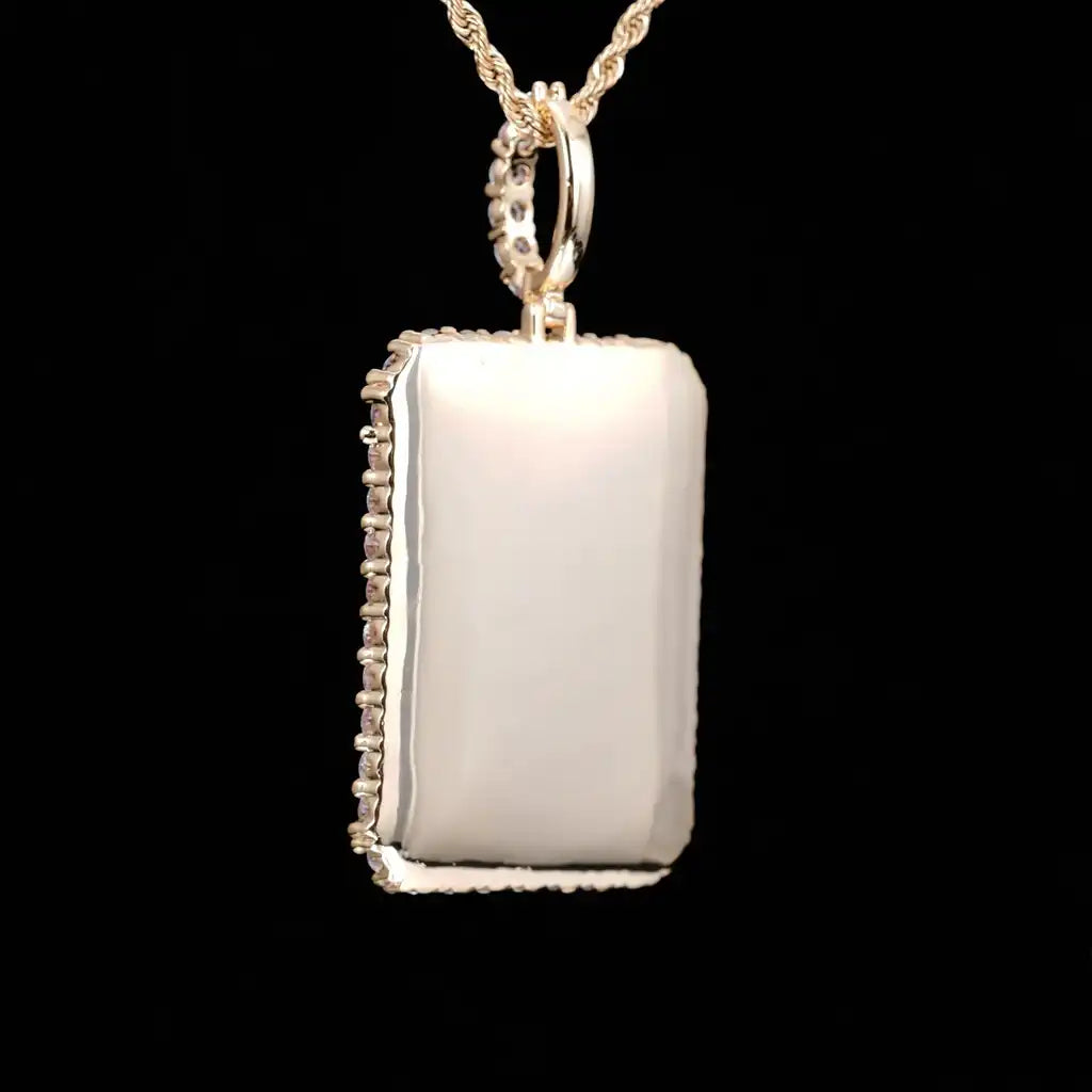 3D Custom Picture Rectangular Ice Pendant With Engraving