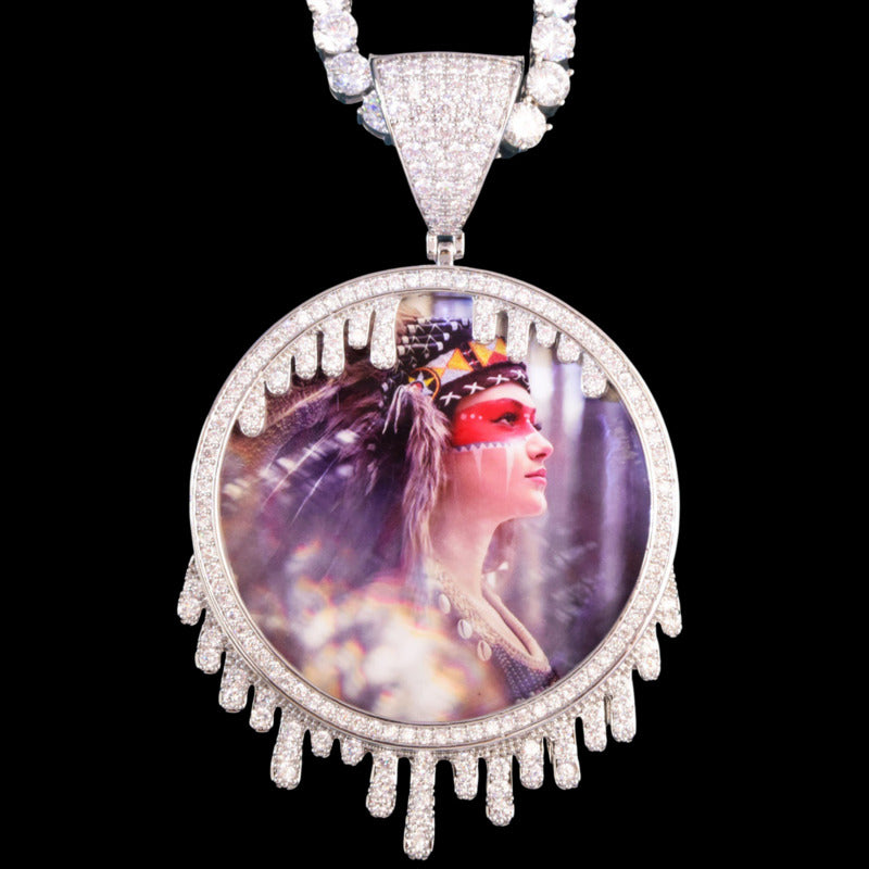 3D Custom Round Water Drop Pendant - 65mm