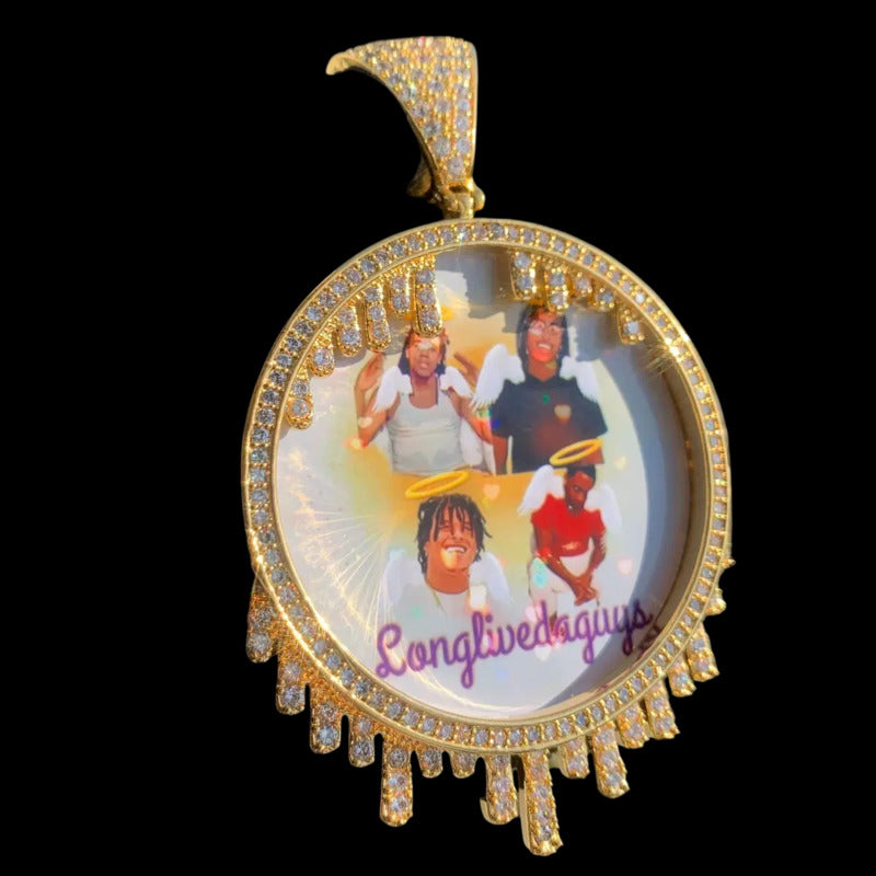 3D Custom Round Water Drop Pendant - 65mm