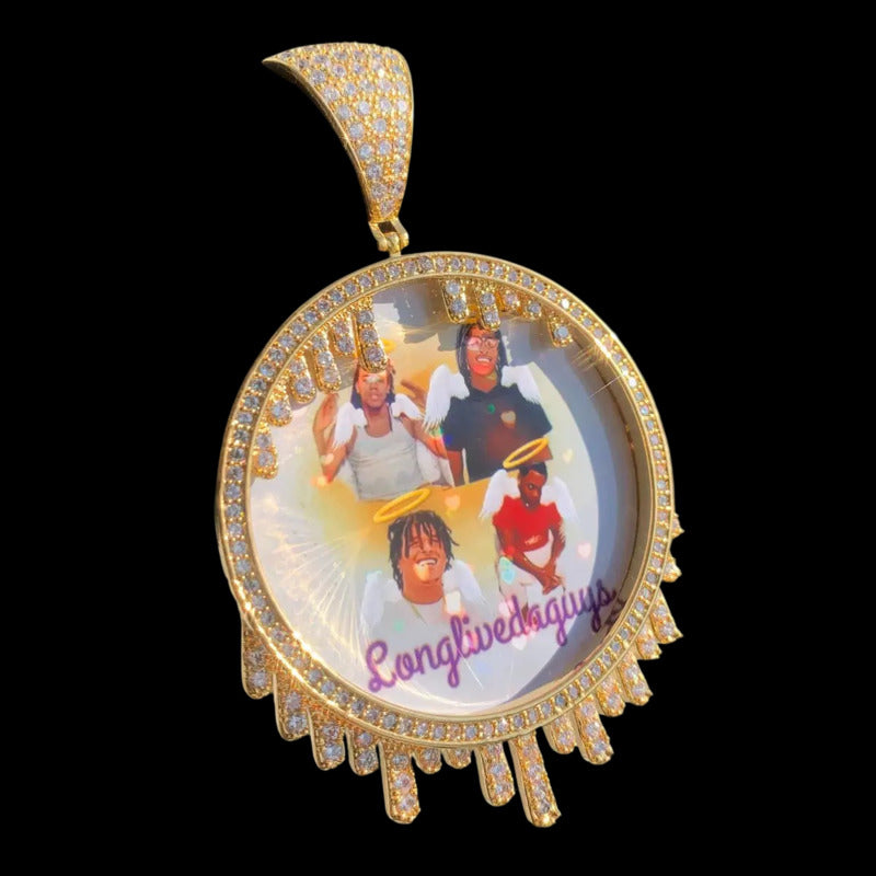 3D Custom Round Water Drop Pendant - 65mm