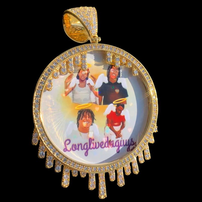 3D Custom Round Water Drop Pendant - 65mm
