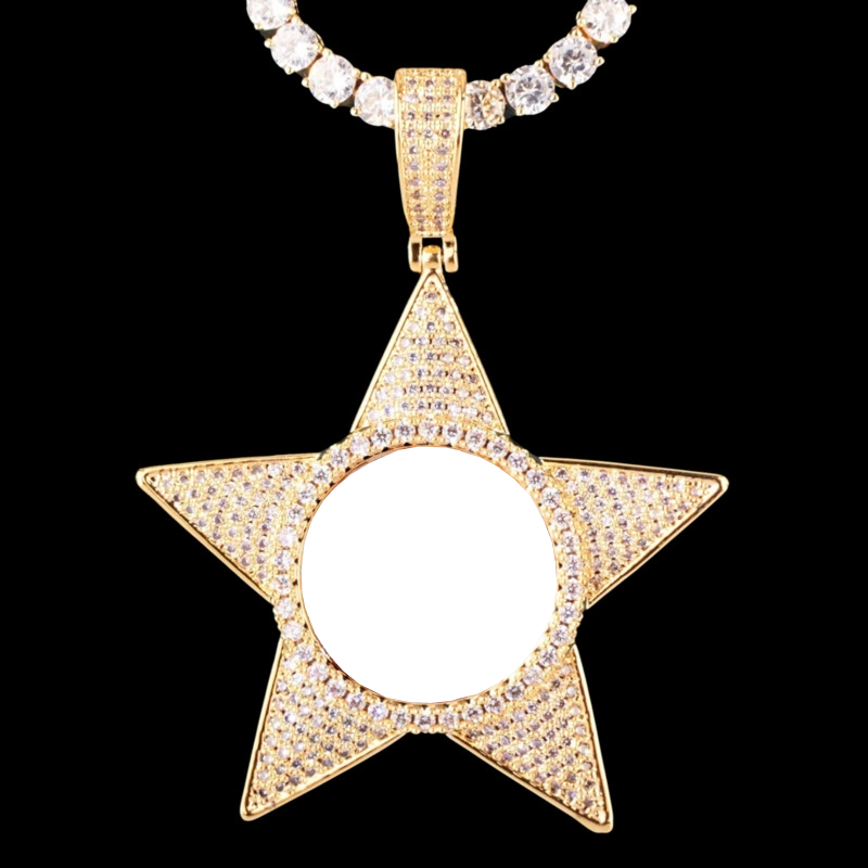 3D Customized Photo Pentagram Pendant - 50mm