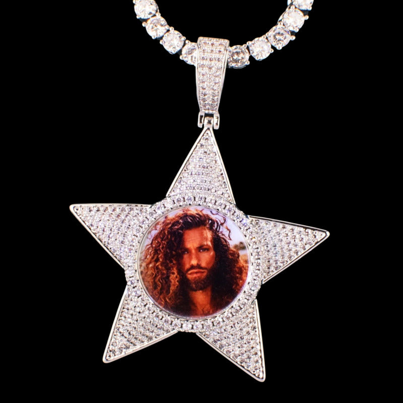 3D Customized Photo Pentagram Pendant - 50mm