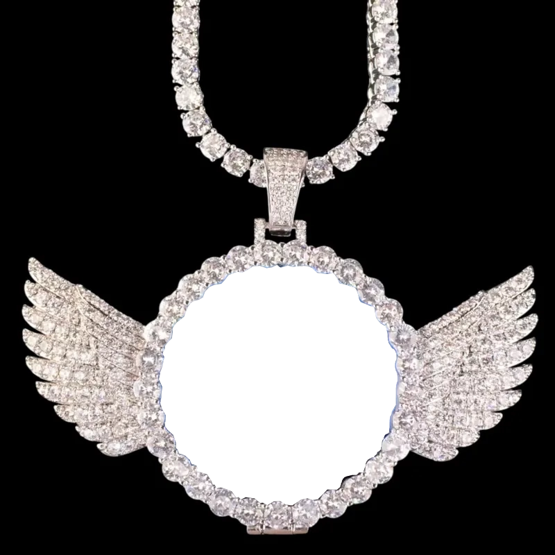 3D Customized Photo Wings Love Pendant