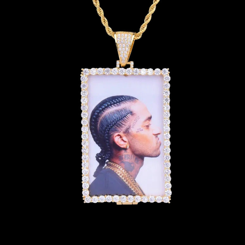3D Custom Photo Large Square Pendant - 40mm