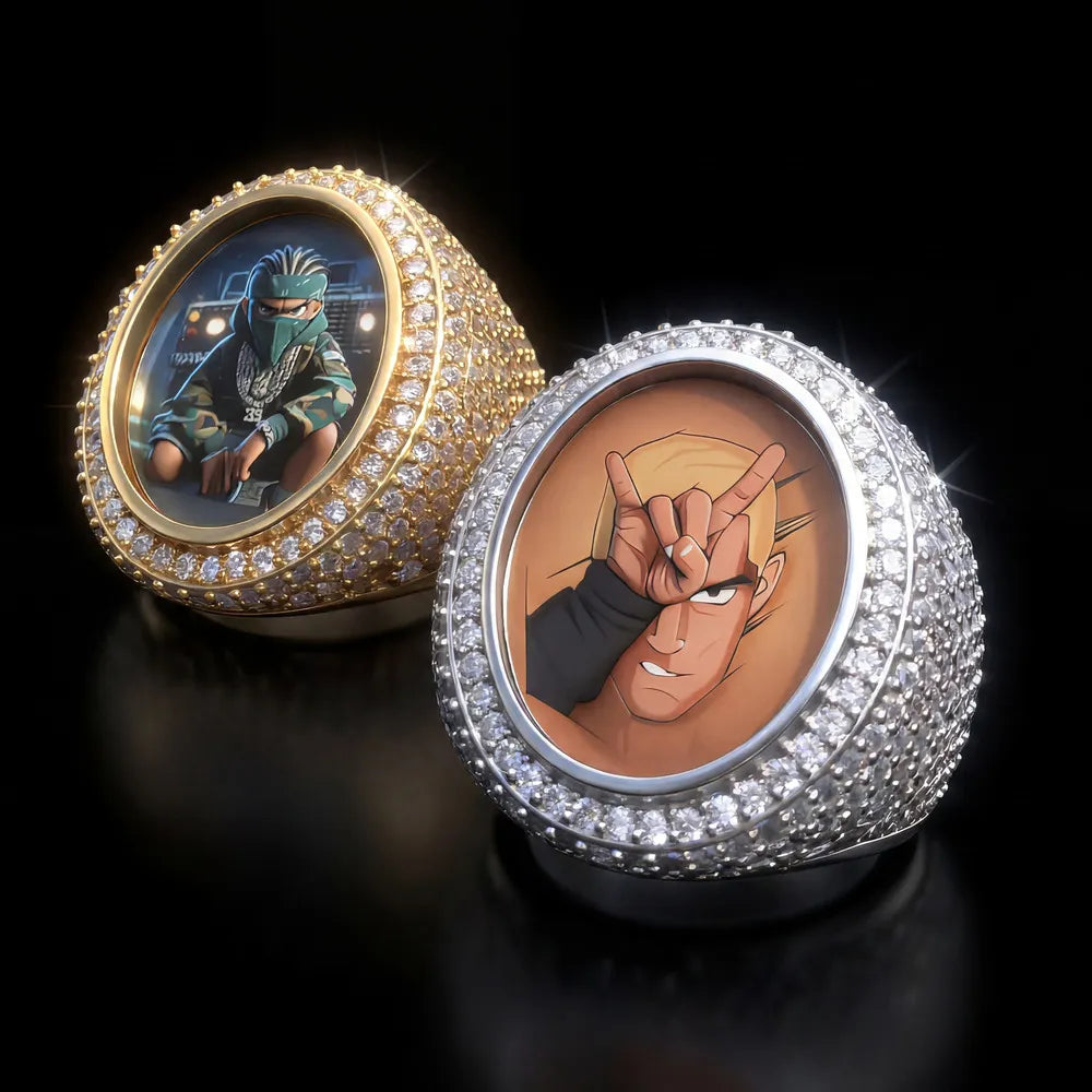 3D Custom Photo Oval Ring