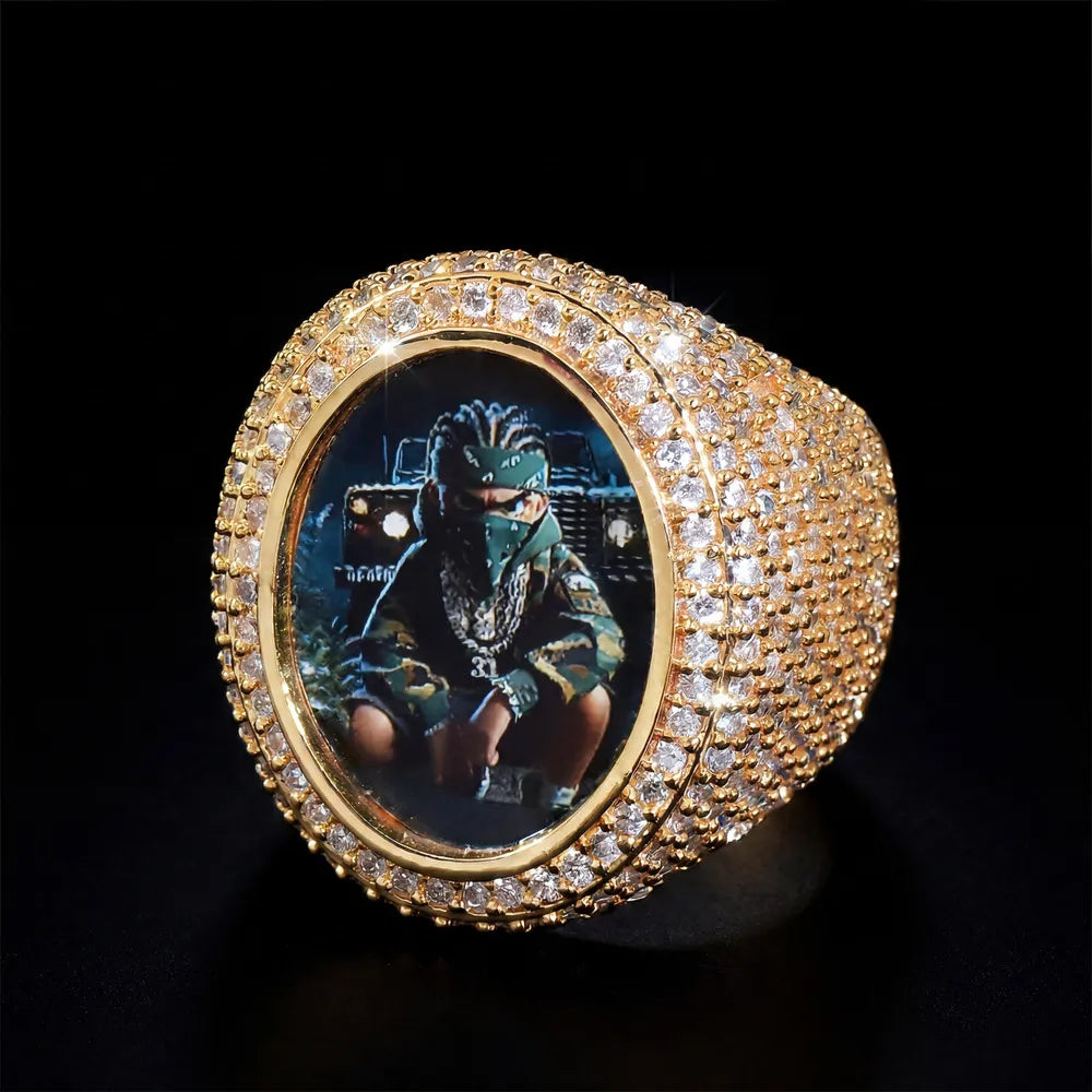 3D Custom Photo Oval Ring