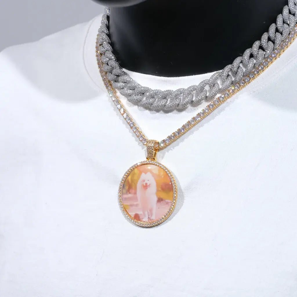 3D CIRCLE CUSTOM PICTURE PENDANT - TONGSHOP